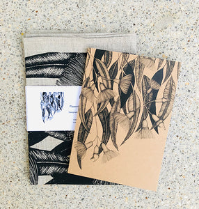 Botanical Art Tea Towel and Notebook Gift Pack